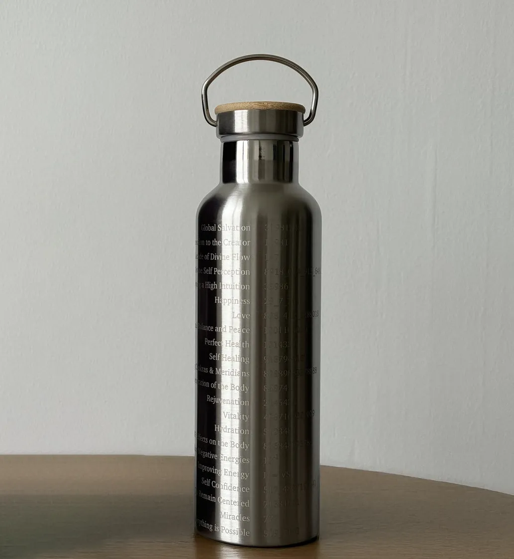 Water Activator Bottle with Grabovoi Numbers and Sacred Geometry (750ml)