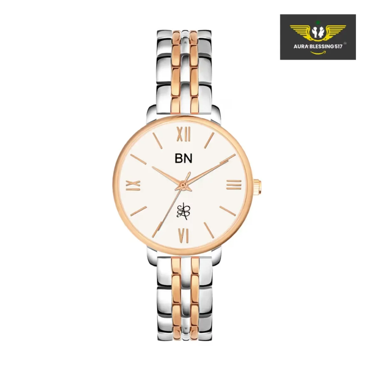 The White Dial – Dual Tone Strap Watch for Women
