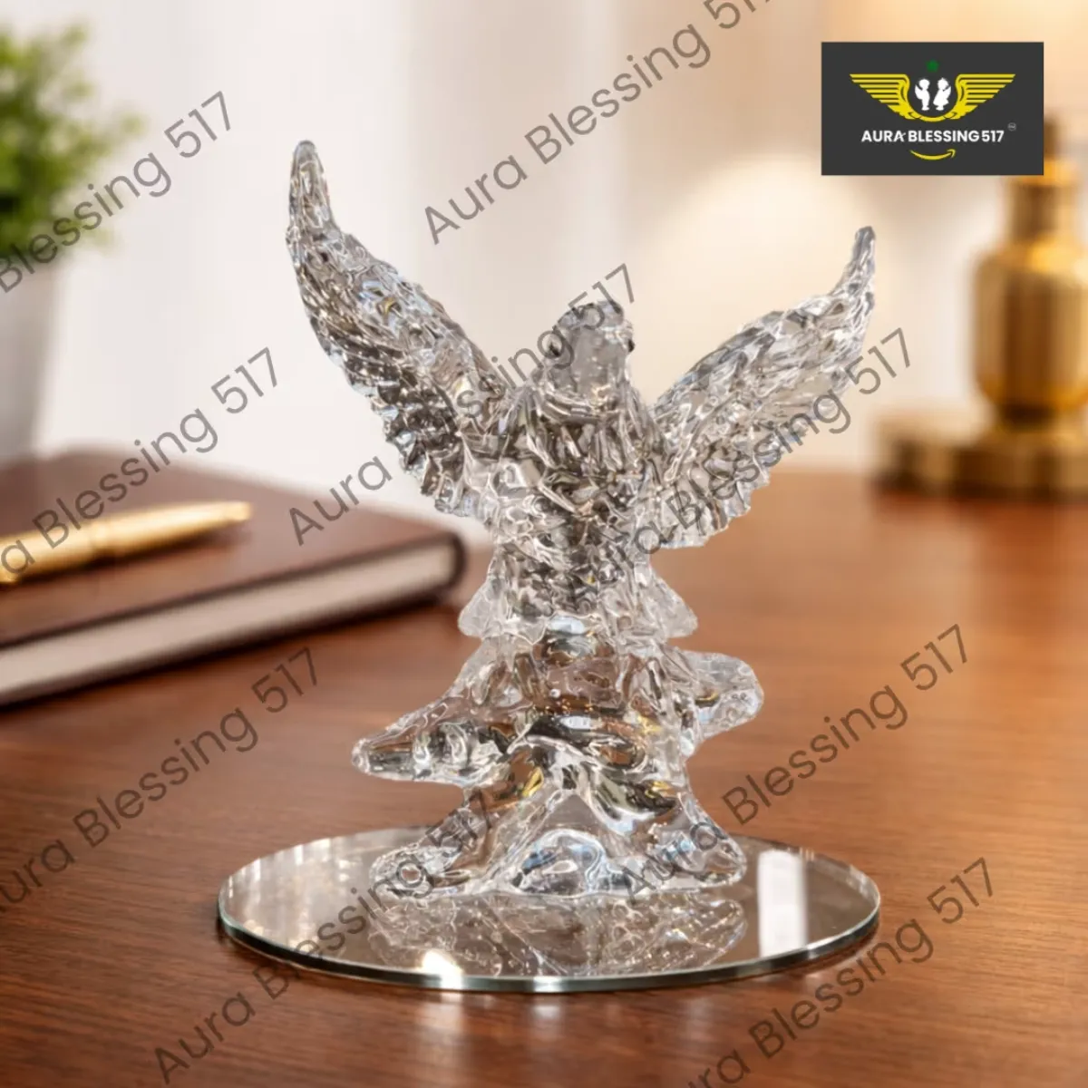 Feng Shui Plated Crystal Eagle – 7 Inches